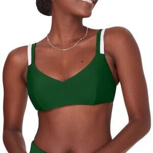 NWOT Andie Swim Women's Rockley Bikini Top XXL Plus Pesto Green Contrast Strap
